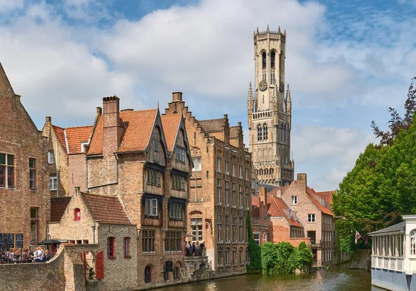 Brugge België Juli 2020 Middeleeuwse Architectuur Van Oude Stad Met — Stockfoto