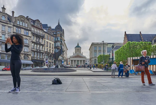 Brüksel Beigium Eylül 2018 Monts Des Artes Albertine Meydanı — Stok fotoğraf
