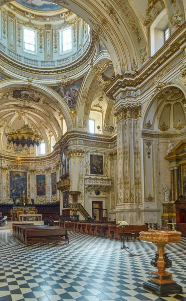 Bergamo Itália Março 2017 Nave Catedral São Alexader — Fotografia de Stock