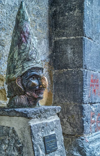 Nápoles Itália Março 2019 Famoso Busto Pulcinella Rua Tribunali Cidade — Fotografia de Stock