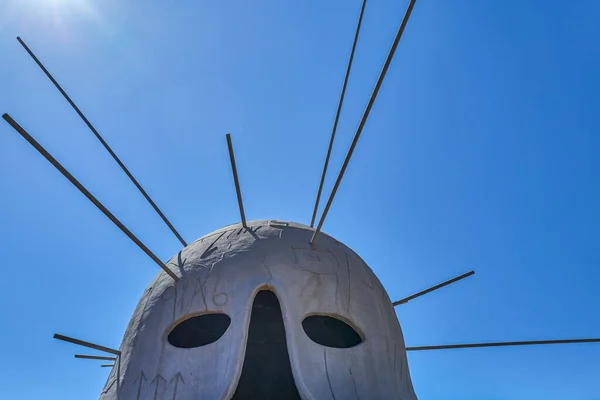 stock image Naples, Italy - july 1, 2019:  The aluminum sculpture 