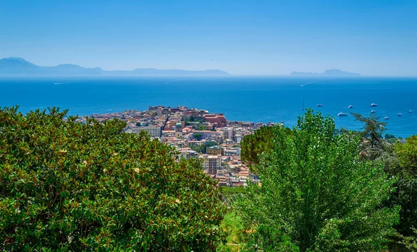 Neapol Włochy Panorama Miasta Widzianego Wzgórza Zamku Elma — Zdjęcie stockowe