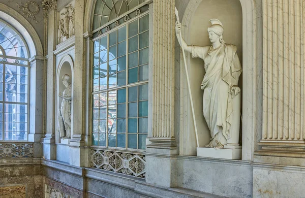 Neapel Italien Mars 2019 Detalj Kungliga Slottets Stora Entréhall — Stockfoto