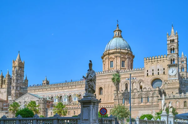 Italy, Palermo, view of the Primatial Metropolitan Cathedral Basilica of the Holy Virgin Mary of the Assumption, better known as Cathedral of Palermo