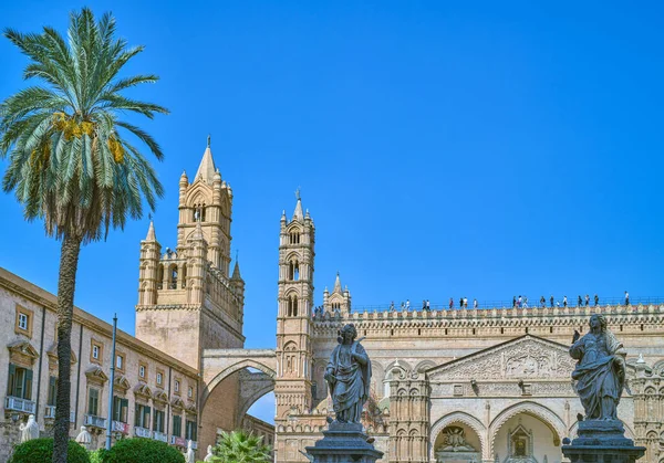 Italy, Palermo, view of the Primatial Metropolitan Cathedral Basilica of the Holy Virgin Mary of the Assumption, better known as Cathedral of Palermo