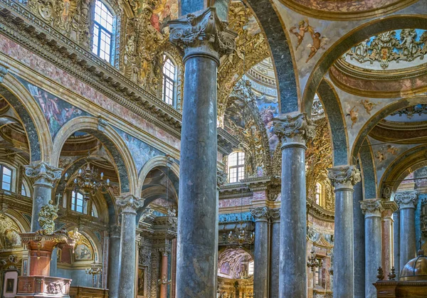 Палермо Італія Жовтня 2022 Нава Церкви Святого Джузеппе Деі Театіні — стокове фото