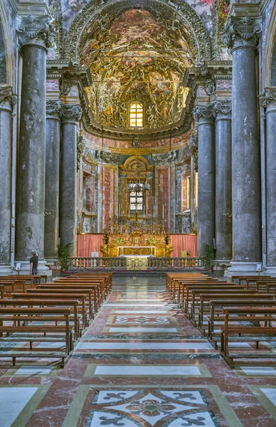 Palermo Ottobre 2022 Navata Della Chiesa San Giuseppe Dei Teatini — Foto Stock