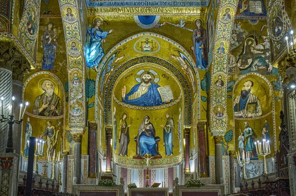 Palermo Italië Oktober 2022 Byzantijnse Mozaïeken Van Palatijnse Kapel Het — Stockfoto
