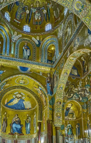 Παλέρμο Ιταλία Οκτωβρίου 2022 Βυζαντινού Ρυθμού Ψηφιδωτά Του Παρεκκλήσι Palatine — Φωτογραφία Αρχείου