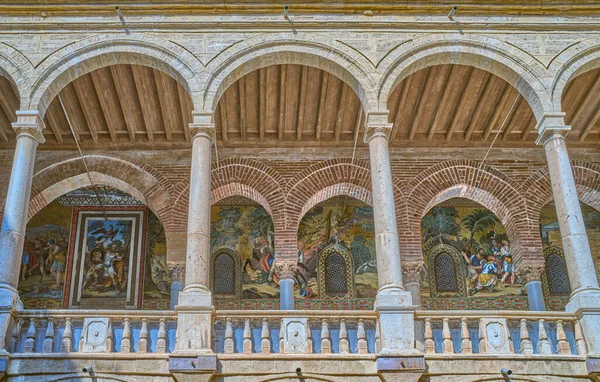 Palermo Itália Outubro 2022 Entrada Para Capela Palatina Sob Arcadas — Fotografia de Stock