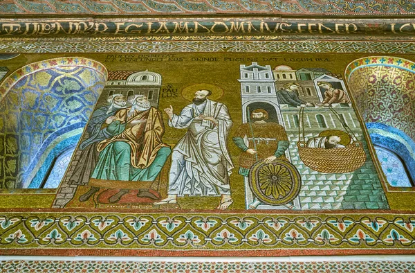 Palermo Italië Oktober 2022 Byzantijnse Mozaïeken Van Palatijnse Kapel Het — Stockfoto