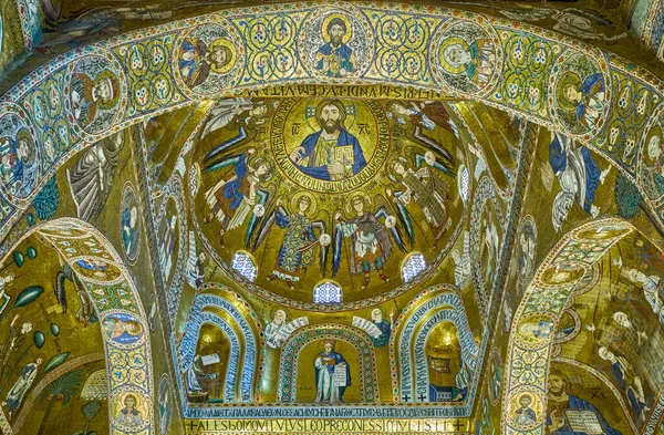 Palermo Italia Octombrie 2022 Mozaicuri Stil Bizantin Ale Capelei Palatine — Fotografie, imagine de stoc