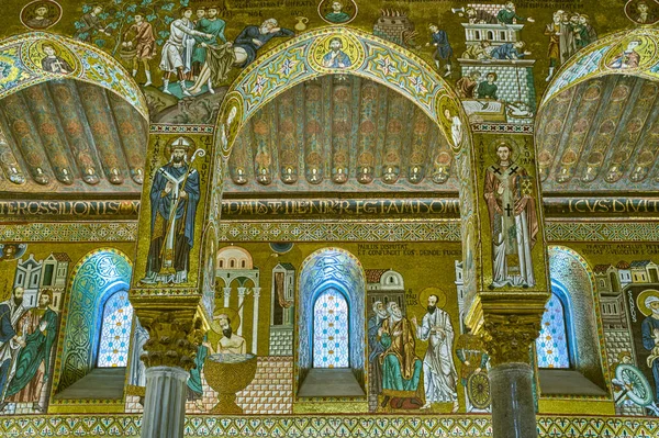 Palermo Italia Octubre 2022 Mosaicos Estilo Bizantino Capilla Palatina Palacio —  Fotos de Stock