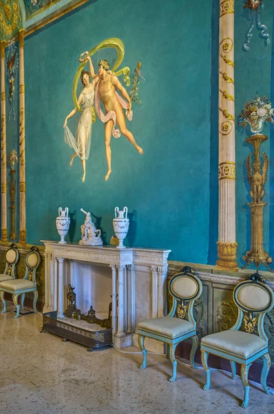 Palermo Włochy Października 2022 Sala Pompejańska Apartamentach Pałacu Normańskiego Znanego — Zdjęcie stockowe