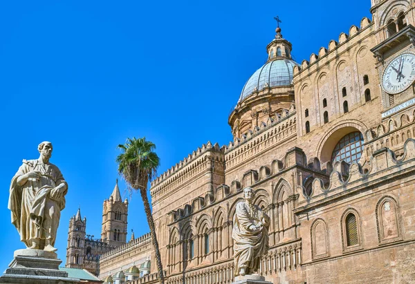 Italy Palermo View Primatial Metropolitan Cathedral Basilica Holy Virgin Mary — стоковое фото