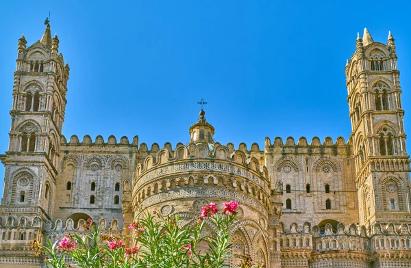 Italy, Palermo, view of the apse of the  Primatial Metropolitan Cathedral Basilica of the Holy Virgin Mary of the Assumption, better known as Cathedral of Palermo