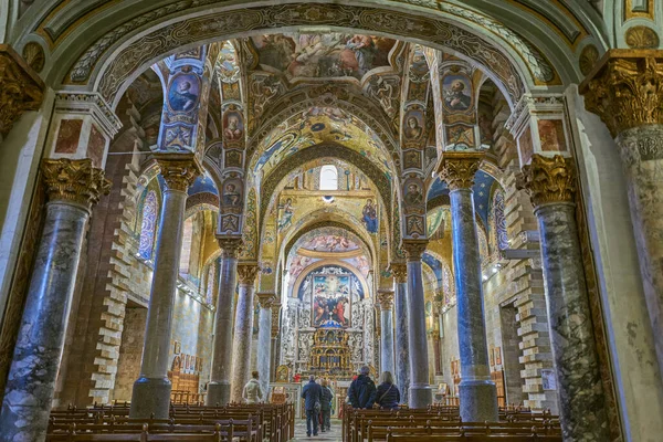 Palermo Dicembre 2018 Navata Della Chiesa Santa Maria Dell Ammiraglio — Foto Stock