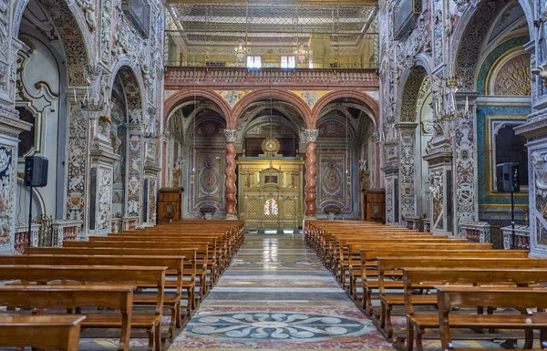 Palermo Dicembre 2018 Navata Della Chiesa Santa Caterina Alessandria — Foto Stock