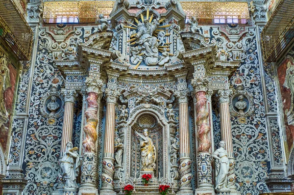 Παλέρμο Ιταλία Δεκεμβρίου 2018 Βωμός Άγαλμα Της Αγίας Κατερίνας Στην — Φωτογραφία Αρχείου