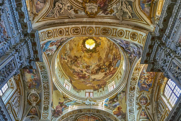意大利巴勒莫 2018年12月26日 卡特里娜 亚历山德里亚教堂的壁画和穹顶装饰 — 图库照片
