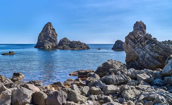 Aci Trezza Italien Över Högarna Cyclops Marina Naturreservat — Stockfoto