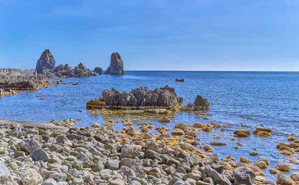 Aci Trezza Italy View Stacks Cyclops Marine Nature Reserve — Stock Photo, Image