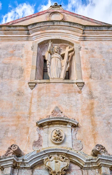Taormina Italie Vue Vers Haut Façade Église Saint Giuseppe — Photo