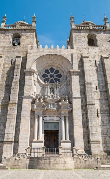 Porto Portugal Uitzicht Gevel Van Kathedraal Van Porto Onze Lieve — Stockfoto