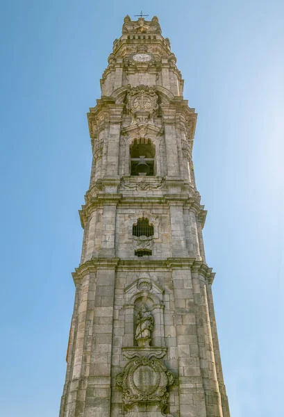 stock image Porto, Portugal, the bell tower of the Dos Clericos church