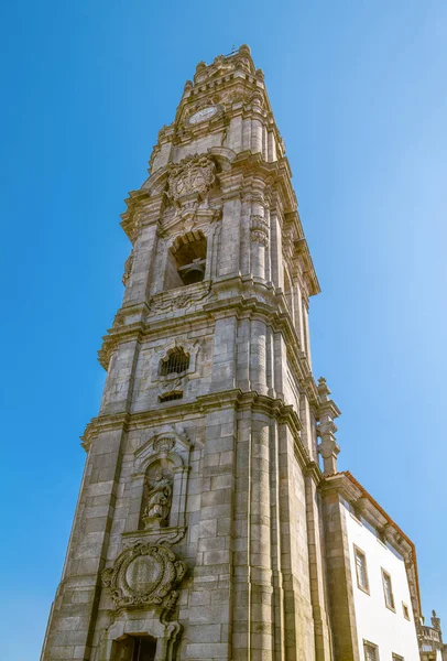 Oporto Portugal Campanario Iglesia Dos Clericos — Foto de Stock