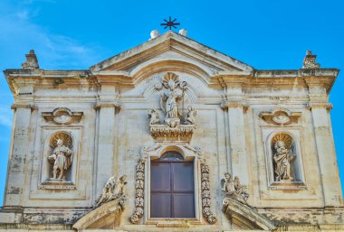 Taranto, İtalya, St. Cataldo Katedrali 'nin üst cephesi