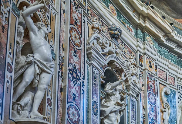 Taranto Italy November 2022 Sacred Sculptures Marble Inlays Baroque Chapelof — Stock Photo, Image