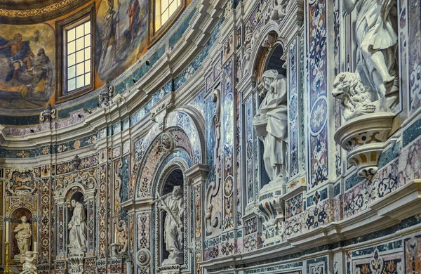 Taranto Itálie Listopadu 2022 Posvátné Sochy Mramorové Intarše Barokní Kaple — Stock fotografie