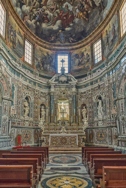 Taranto Italy November 2022 Sacred Sculptures Marble Inlays Baroque Chapelof — Stock Photo, Image