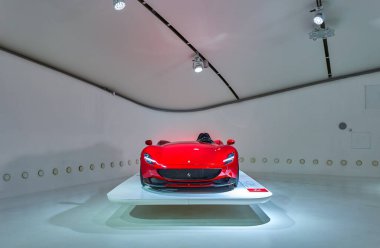 Maranello, İtalya - 6 Mart 2019 Ferrari Müzesi, Ferrari Monza SP1