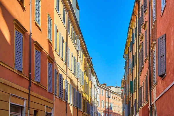 Modène Italie Les Maisons Colorées Rue Della Cerca — Photo