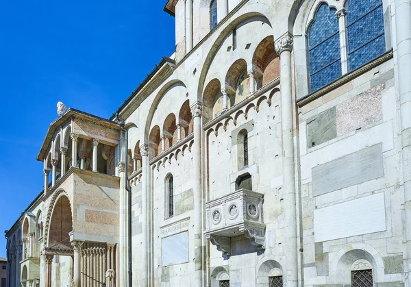 Modena Italien Katedralens Sidofasad — Stockfoto