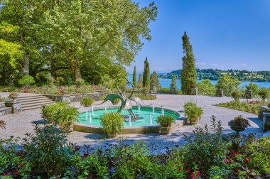 Mainau Island, Germany, the fountains of the garden of the Baroque Palace clipart