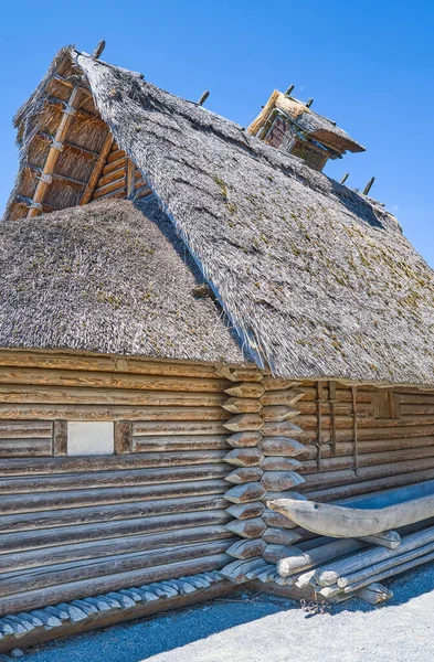 Unteruhldinghen Germany June 2023 Reconstruction Prehistoric Village Stilts Constance Lake — Stock Photo, Image
