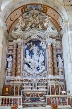Cagliari, İtalya - 4 Temmuz 2023: Saint Mary Katedrali 'nin Saint Michele Şapeli