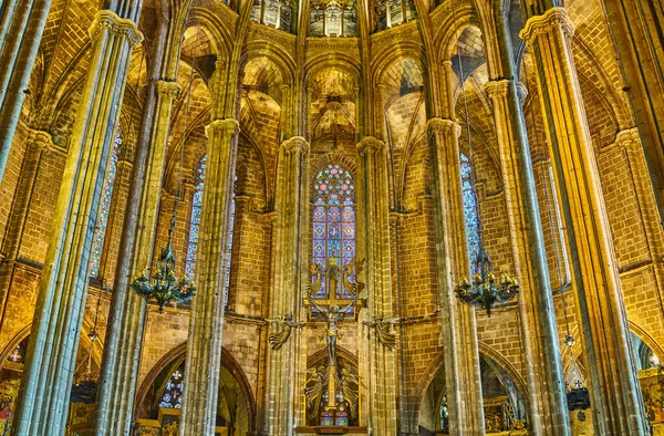 Barcelona Spain March 2019 Neogothic Style Architectures Cathedral Holy Cross — Stock Photo, Image