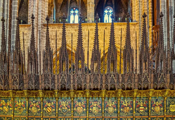 Барселона Испания Марта 2019 Года Деталь Хора Крестовоздвиженского Собора Святой — стоковое фото