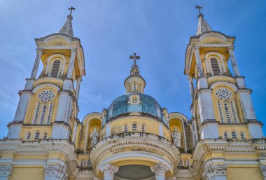 Ilheus, Brezilya, fadade ve St Sebastian Katedrali 'nin çan kürekçileri