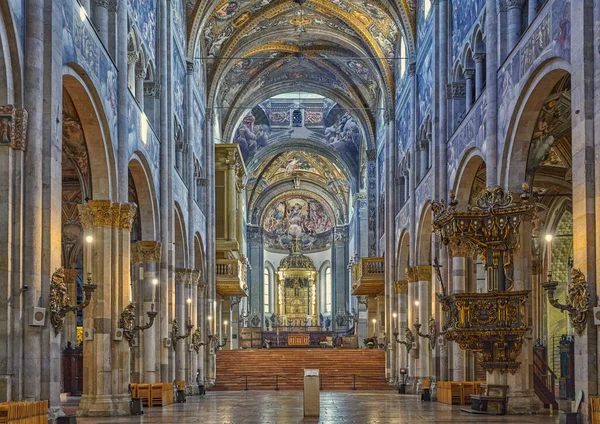 Parma Italië Februari 2020 Het Schip Van Kathedraal Van Santa — Stockfoto