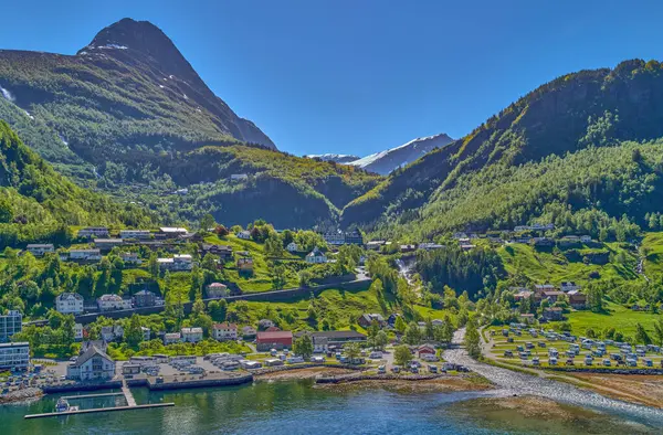 Norwegen Die Herrliche Naturkulisse Des Geireanger Fjords Blick Auf Das — Stockfoto