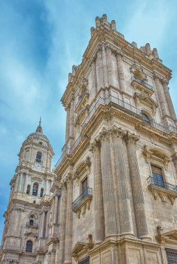 Malaga, İspanya, Malaga Katedrali veya Santa Iglesia Katedrali Baslica de la Encarnacin 'in Rönesans mimarilerine bakış