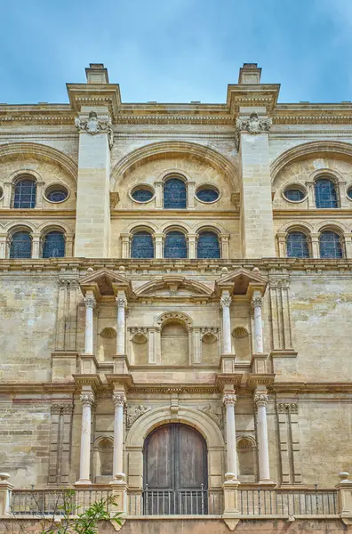 Malaga, İspanya, Malaga Katedrali veya Santa Iglesia Katedrali Baslica de la Encarnacin 'in Rönesans mimarilerine bakış