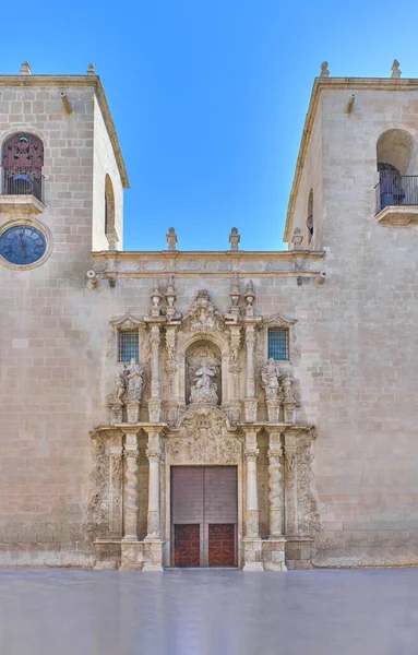 Alicante Spain Saint Mary Basilica Facade — Stock Photo, Image