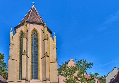 Colmar, Fransa, St. Matthieu churcu cephesinin ayrıntıları.