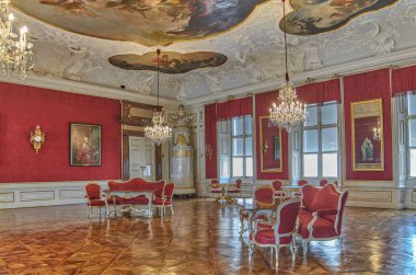 Salzburg, Avusturya - 5 Ekim 2022: Dom Quartier müzesinin Resimleri ve Dekorasyonları